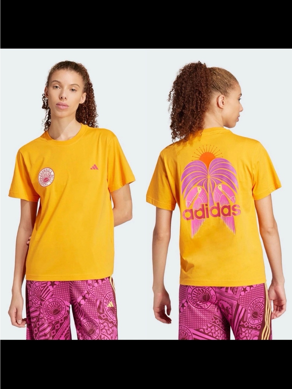 Adidas X Farm Graphic T-Shirt in Bright Orange Women’s Size XL